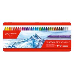 Boîte métal de 30 couleurs assorties Pastel à la cire aquarellable CLASSIC NEOCOLOR II
