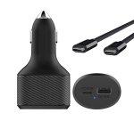 DLH Chargeur voiture allume cigare USB-C 90W Power Delivery pour ordinateur portable + USB-A 18W QC 3.0