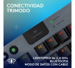 Logitech G Teclado para gaming inalámbrico de perfil bajo G915 X LIGHTSPEED TKL, teclas de PBT de doble moldeado, teclas totalmente programables, retroiluminación RGB, elegante acabado en aluminio, táctil marrón GL - PC/Mac, Layout ES