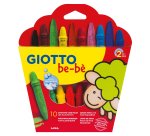 Crayon cire couleur giotto be-bè + 1 taille-crayon étui 10 unités