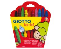 Crayon cire couleur giotto be-bè + 1 taille-crayon étui 10 unités