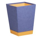 Rhodiarama corbeille à papier simili cuir italien 27x27x32 cm - Saphir