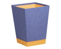 Rhodiarama corbeille à papier simili cuir italien 27x27x32 cm - Saphir