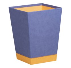 Rhodiarama corbeille à papier simili cuir italien 27x27x32 cm - Saphir