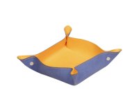 Rhodiarama vide-poche réversible simili cuir italien 12x12x4,5 cm - Saphir