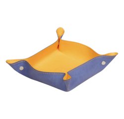 Rhodiarama vide-poche réversible simili cuir italien 12x12x4,5 cm - Saphir