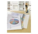 Intercalaires à onglets, 6 touches, PP, transparent