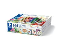 Crayon couleur staedtler noris 187 triangulaire wopex  l175mm 144un coloris assortis + 3 taille-crayons offerts