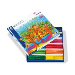 Feutre coloriage staedtler noris 325 capuchon ventilé pointe bloquée moyenne 2mm très résistante schoolpack 144 unités