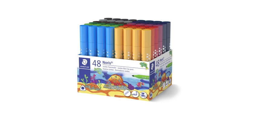 Feutres staedtler jumbo 328 coloris assortis pot de 48