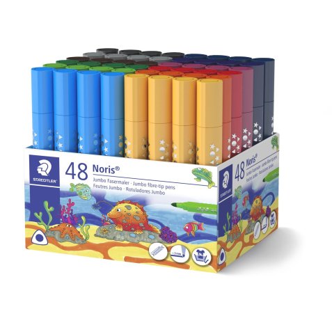 Feutres staedtler jumbo 328 coloris assortis pot de 48