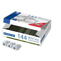 Crayon graphite staedtler noris eco 180 30 wopex hb classpack carton 144 unités + 3 taille-crayons offerts