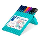 Etui staedtler triplus set 10 unites 4 feutres 323 4        broadliner 338 coloris        assortis 1 feutre noir 1