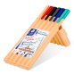 Etui staedtler triplus multi set 6 unites 1 feutre noir 1  feutre rouge 3 stylos bleu 3  turquoise 1 surligneur peche