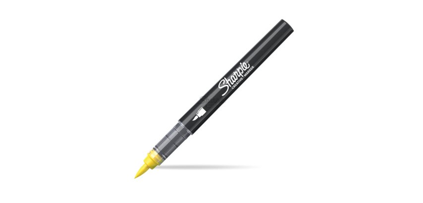 Marqueur sharpie creatif pointe pinceau trait min      1,2mm encre acrylique coloris jaune