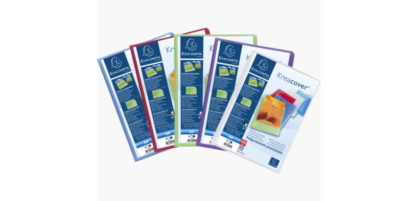 Protège-documents en polypropylène semi-rigide KreaCover® Chromaline 200 vues - A4 - Couleurs assorties