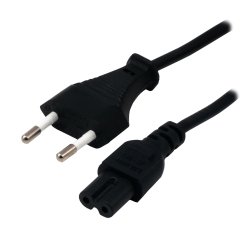 MCL Power Cord Portable Black 2.0m Noir 2 m Prise d'alimentation type C Coupleur C7