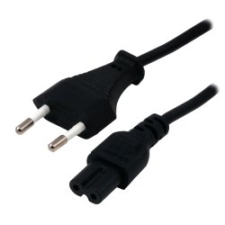 MCL Power Cord Portable Black 2.0m Noir 2 m Prise d'alimentation type C Coupleur C7