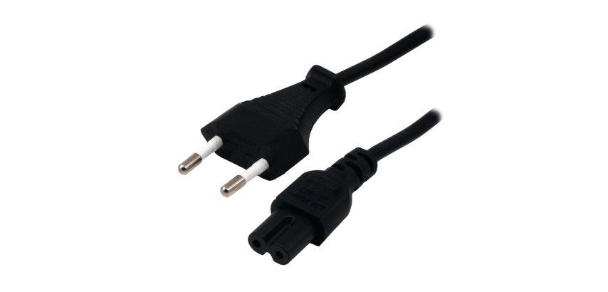 MCL Power Cord Portable Black 2.0m Noir 2 m Prise d'alimentation type C Coupleur C7