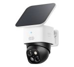 Eufy SoloCam S340, cámara solar de seguridad, cámara exterior inalámbrica, vigilancia de 360°, sin puntos ciegos, Wi - Fi 2,4 GHz, sin cuotas mensuales, compatible con HomeBase 3