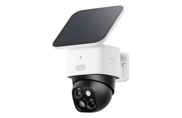 Eufy SoloCam S340, cámara solar de seguridad, cámara exterior inalámbrica, vigilancia de 360°, sin puntos ciegos, Wi - Fi 2,4 GHz, sin cuotas mensuales, compatible con HomeBase 3