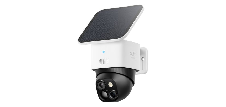 Eufy SoloCam S340, cámara solar de seguridad, cámara exterior inalámbrica, vigilancia de 360°, sin puntos ciegos, Wi - Fi 2,4 GHz, sin cuotas mensuales, compatible con HomeBase 3