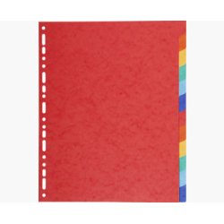 Jeu d'intercalaires 12 positions en carte recyclée 220g. Format A4+. Coloris assortis