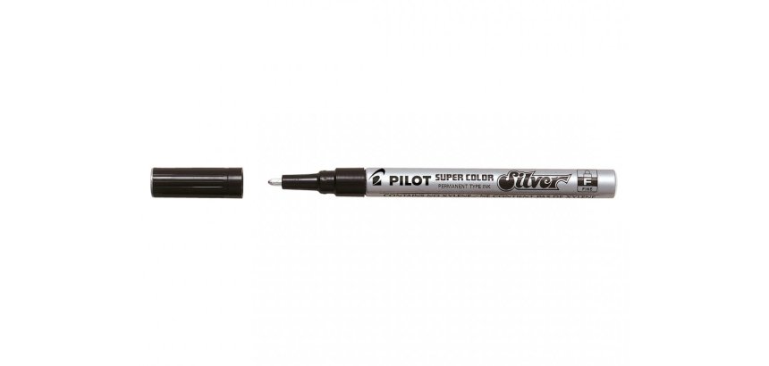 Marqueur pilot feutre permanent encre métallique pointe finenon biseautée polyacétate 4mm argent