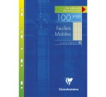 Feuillets mobiles de couleur sous étui A4 100 pages perforées grands carreaux