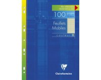 Feuillets mobiles de couleur sous étui A4 100 pages perforées grands carreaux