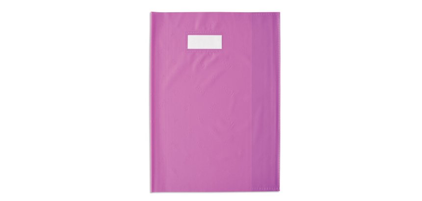 Protège-cahier elba styl'sms pvc opaque 12/100e sans phtalates porte-étiquette et étiquette a4+ 240x320mm violet