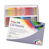 Pastel huile pentel corps rond enrobage papier non salissant diamètre 8mm boîte 50 unités