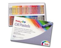 Pastel huile pentel corps rond enrobage papier non salissant diamètre 8mm boîte 50 unités