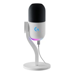 Microphone Logitech G Yeti GX gaming RVB dynamique avec LIGHTSYNC pour PC/Mac - Blanc