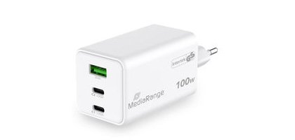 MediaRange MRMA123 Mobile Device Charger Laptop, Smartphone, Tablet White AC Fast Charging Indoor