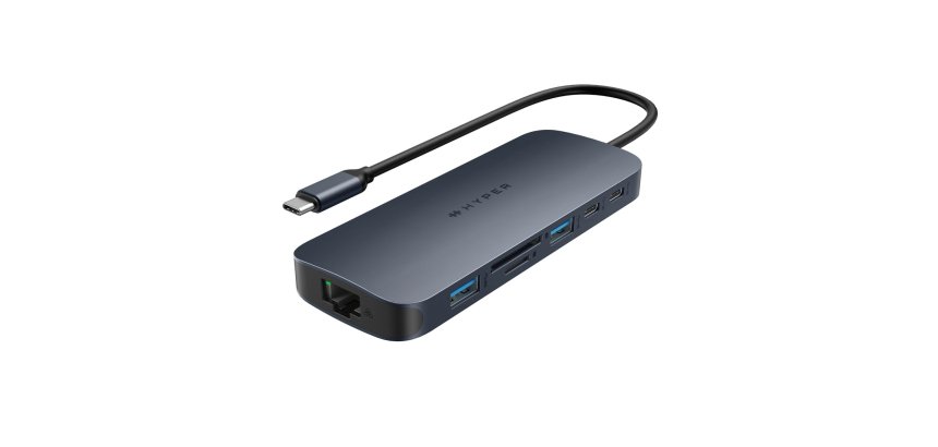 HYPER HD4006GL hub & concentrateur USB 3.2 Gen 1 (3.1 Gen 1) Type-C 10000 Mbit/s Bleu, Gris