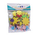 Feutrine adhesive sodertex pack de fleurs 1mm 4 tailles  150 pieces 10 coloris assortis