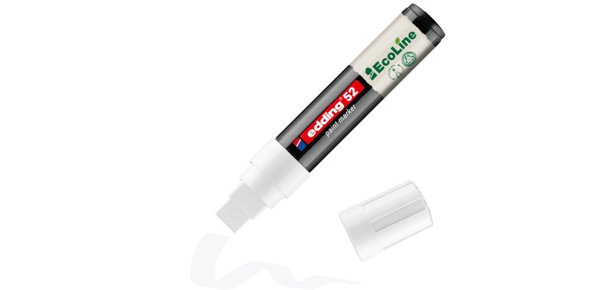 Marqueur edding 55 peinture base eau pointe biseautee 4/15mm coloris      blanc