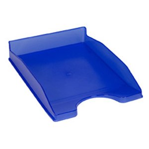 Corbeille à courrier q-connectpolypropylène documents a4+ 240x320mm empilable 350x255x65mm coloris bleu transparent