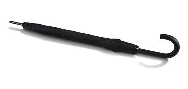 Muitomas UMBRCURVEDBK umbrella Black Fiberglass Polyester Full-sized Rain umbrella