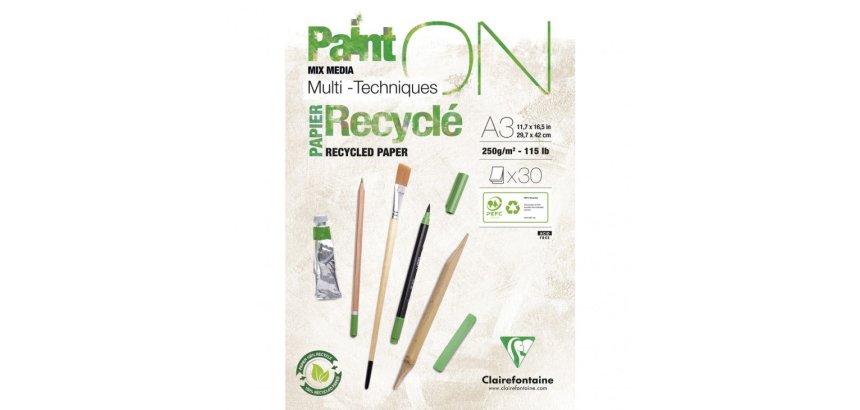 PaintON Recyclé bloc collé 30F A3 250g