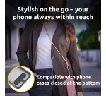 Intenso USB-C Charging Lanyard – Phone Necklace Cable, 60W Fast Charging, Adjustable Length, 1.65 m Nylon, USB-C to USB-C, neon mix