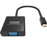 Vision TC-MDPVGA/BL câble vidéo et adaptateur Mini DisplayPort VGA (D-Sub) Noir