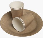 Assiette exacompta carton rond diam. 23cm coloris kraft paquet 20 unites