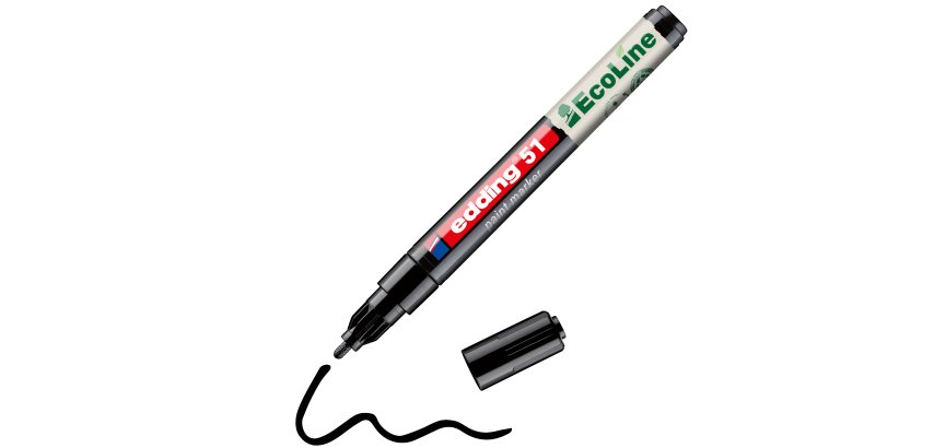 Marqueur edding 51 ecoline peinture base eau pointe      ogive 1/2mm coloris noir