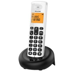 Alcatel E160 Telefono DECT Identificatore di chiamata Nero, Bianco