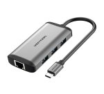 Vention Docking USB Tipo-C CNCHB/ 1xHDMI/ 3xUSB/ 1xUSB Tipo-C PD/ 1xRJ45/ Gris