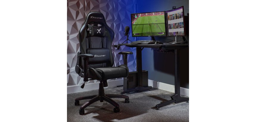 X Rocker 2023027 Videospielstuhl PC-Gamingstuhl Gepolsterter Sitz Schwarz