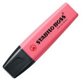 Surligneur stabilo boss original pastel encre base    eau pointe biseautee largeur  trace 2/5mm coloris petale de
