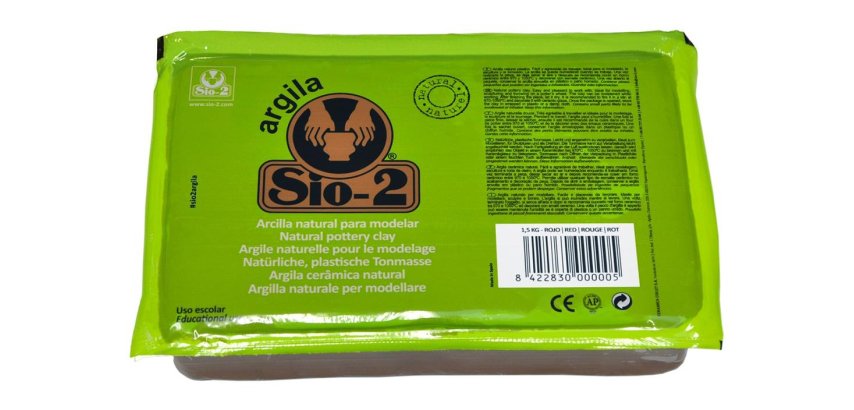 Argilla naturale 100% - panetto 1,5 kg - rosso - Cwr